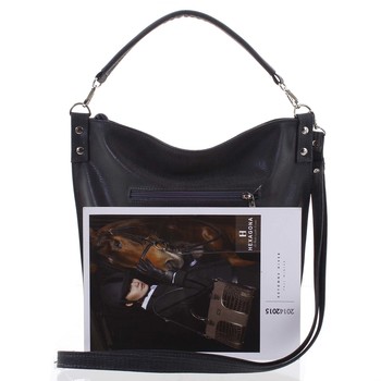 Elegantná dámska kabelka cez plece čierna so vzorom - Ellis Negina