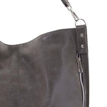 Elegantná dámska kabelka cez plece sivá so vzorom - Ellis Negina