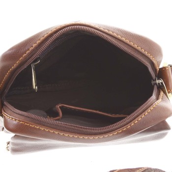Hnedá luxusná pánska kožená crossbody taška - SendiDesign Khalil