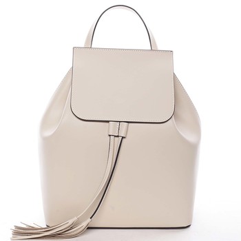 Luxusný dámsky batoh svetlobéžový kožený - ItalY Adelpha