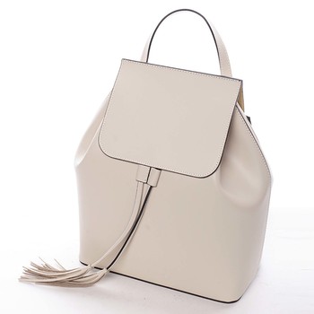 Luxusný dámsky batoh svetlobéžový kožený - ItalY Adelpha