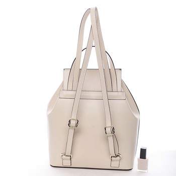 Luxusný dámsky batoh svetlobéžový kožený - ItalY Adelpha