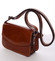 Malá kožená dámska crossbody kabelka koňaková - ItalY Paulina