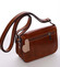 Malá kožená dámska crossbody kabelka koňaková - ItalY Paulina