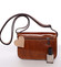 Malá kožená dámska crossbody kabelka koňaková - ItalY Paulina