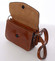 Malá kožená dámska crossbody kabelka koňaková - ItalY Paulina