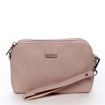 Malá jednoduchá crossbody listová kabelka ružová - David Jones Rhazye