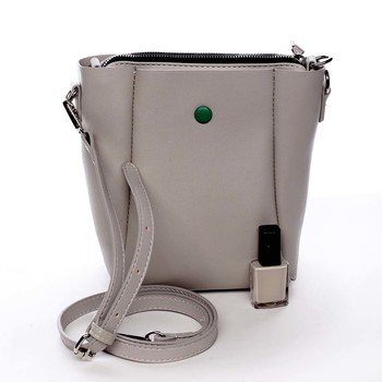 Módna malá béžovosivá crossbody kabelka - David Jones Raline