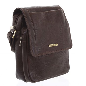 Módna pánska kožená taška cez plece hnedá - SendiDesign Sage