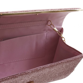 Luxusná trblietavá listová kabelka růžová - Michelle Moon Lolli