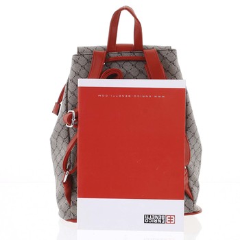 Luxusný stredný dámsky batoh hnedo červený - Silvia Rosa Kevin