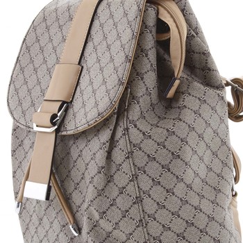 Luxusný stredný dámsky batoh béžový - Silvia Rosa Kevin