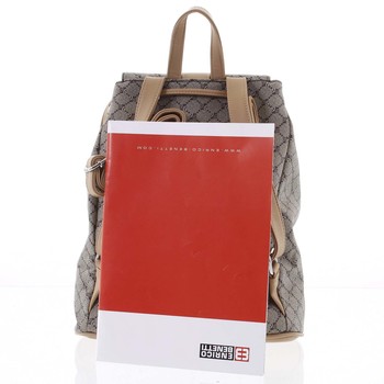 Luxusný stredný dámsky batoh béžový - Silvia Rosa Kevin