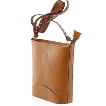 Koňaková kožená crossbody kabelka ItalY Bryana Dark