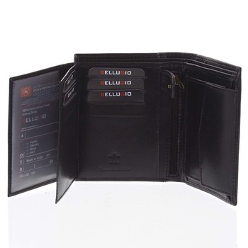 Pánska hladká kožená peňaženka čierna - Bellugio Cadmus
