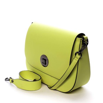 Dámska kožená kabelka žiarivo žltá - ItalY Agustina