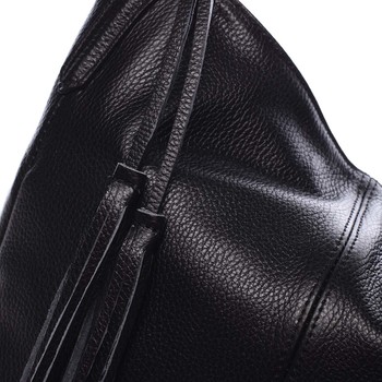 Veľká dámska kožená kabelka čierna - ItalY Janeth