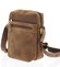 Pánska kožená crossbody taška taupe - WILD Abilio