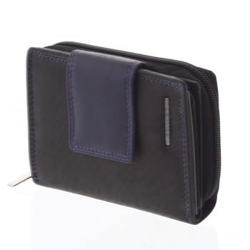 Dámska kožená peňaženka čierno modrá - Bellugio Eurusie