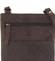 Pánska kožená crossbody taška tmavohnedá - WILD Graison