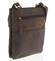 Pánska kožená crossbody taška tmavohnedá - WILD Graison