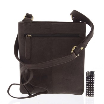 Pánska kožená crossbody taška tmavohnedá - WILD Graison
