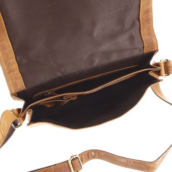 Pánska kožená crossbody taška koňaková - WILD Hanameel