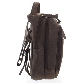 Pánsky kožený batoh tmavohnedý - WILD Josemar