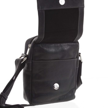 Čierna luxusná pánska kožená crossbody taška - SendiDesign Khalil