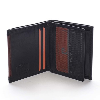 Malá pánska kožená peňaženka čierna - Pierre Cardin Mambu Rosso