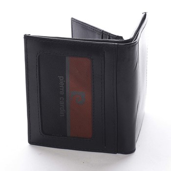 Malá pánska kožená peňaženka čierna - Pierre Cardin Mambu Rosso