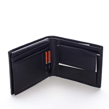 Pánska kožená peňaženka čierna - Pierre Cardin Mikel Blue