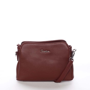 Dámska crossbody kabelka tmavočervená - David Jones Hame