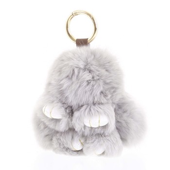 Chlpatý prívesok sivý - Rabbit 03