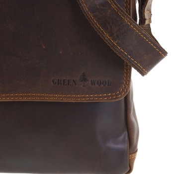 Pánska kožená taška cez plece hnedá - Greenwood Jordy