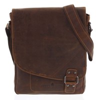 Pánska kožená taška khaki - Greenwood Maroon