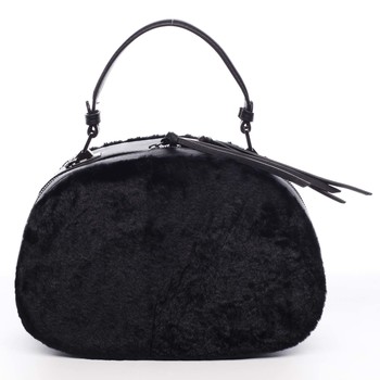 Dámska kožušinová kabelka čierna - MARIA C Hasiel