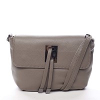 Dámska kožená crossbody kabelka taupe - ItalY Porta