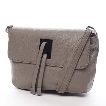 Dámska kožená crossbody kabelka taupe - ItalY Porta