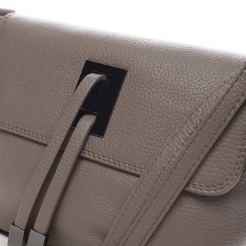 Dámska kožená crossbody kabelka taupe - ItalY Porta