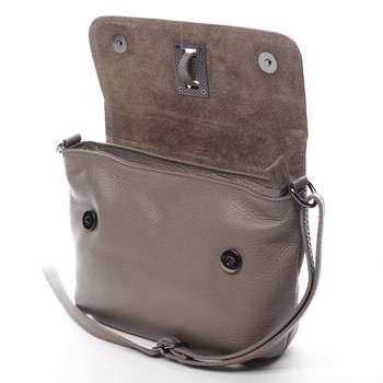 Dámska kožená crossbody kabelka taupe - ItalY Porta