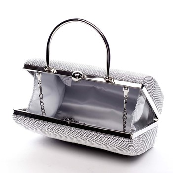 Dámska perleťová listová kabelka strieborná - Michelle Moon V4100