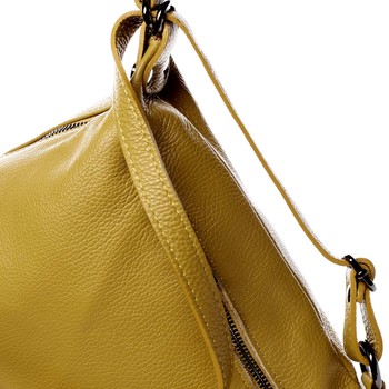 Dámska kožená kabelka batoh žltá - ItalY Nadine