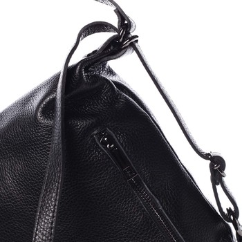 Dámska kožená kabelka batoh čierna - ItalY Nadine