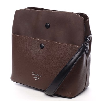 Dámska originálna crossbody kabelka tmavohnedá - David Jones Maud