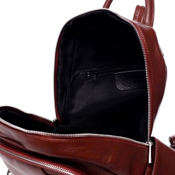 Dámsky kožený batoh červený - ItalY Celestia