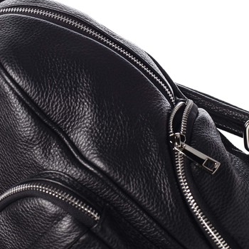 Dámsky kožený batoh čierny - ItalY Minetta