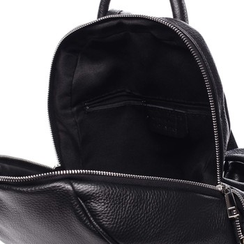 Dámsky kožený batoh čierny - ItalY Minetta