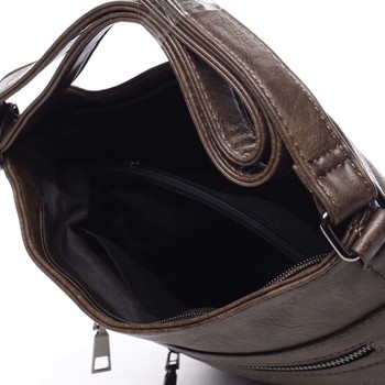 Moderná strednej crossbody kabelka kávovo hnedá - Delami Karlie