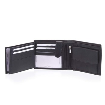 Priestranná pánska kožená čierna peňaženka - Tomas Vilaj